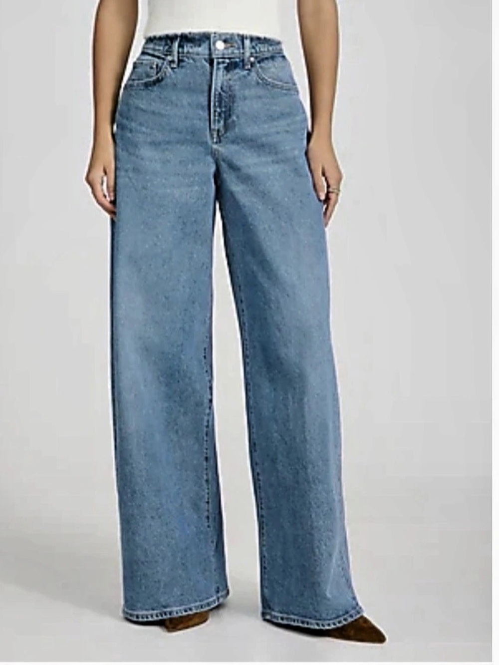 Express  High Rise Wide Leg Jean Blue - Picture 3 of 6